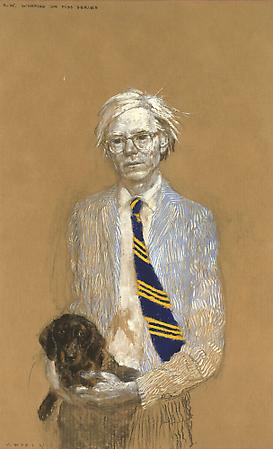 Jamie Wyeth (b. 1946)
A.W. Working on Piss Series, 2007
Combined mediums on cardboard
48 x 30 inches
Signed lower left: J. Wyeth
Image