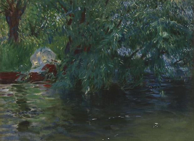 John Singer Sargent (1856-1925)
A Backwater at Henley, c. 1887
Oil on canvas
20 1/4 x 27 inches
The Baltimore Museum of Art: Gift of J. Gilman D'Arcy Paul (BMA 1968.22) Image