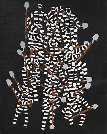 Chain Gang - The Ditch, 2005
Dye on carved and tooled leather
35 3/4 x 28 1/4 inches
SOLD Image