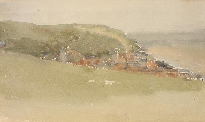 James Abbott McNeill Whistler (1834-1903)
Hastings, 1880-81
Watercolor on white paper
5 x 8 1/2 inches Image