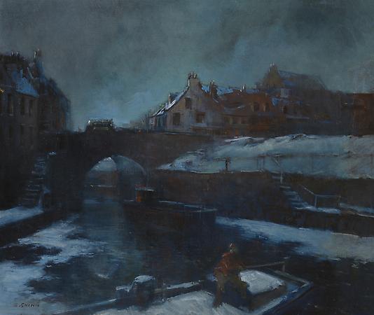 Winter in Paris, c. 1900
Oil on canvas
20 x 23 7/8 inches Image