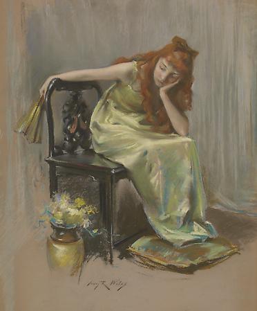 Irving Ramsey Wiles (1861-1948)
Rêverie, 1893
Pastel on paper
18 1/2 x 15 inches Image