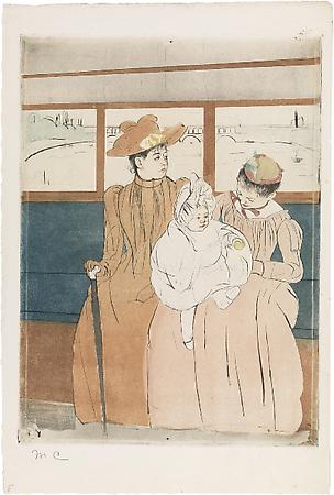 In the Omnibus (Intérieur d'un tramway passant un pont), 1890-91
Drypoint and aquatint, printed in colors on paper
Plate: 14 3/8 x 10 5/8 inches
Sheet: 17 1/4 x 11 1/2 inches
Sixth state (of seven) Image