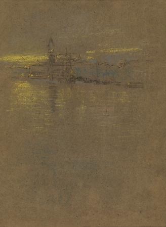 James Abbott McNeill Whistler (1834-1903)
View in Venice, Looking Toward the Molo, 1879-80
Graphite, chalk and pastel on brown paper
9 1/2 x 6 3/4 inches Image