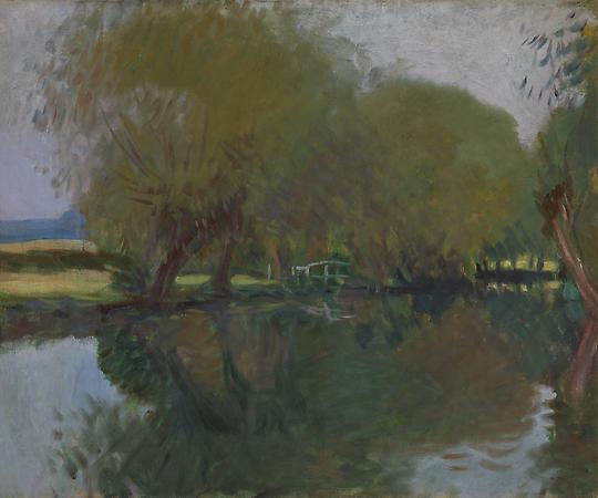 John Singer Sargent (1856-1925)
A Backwater at Calcot Near Reading, 1888
Oil on canvas
25 x 29 3/4 inches
Private collection Image