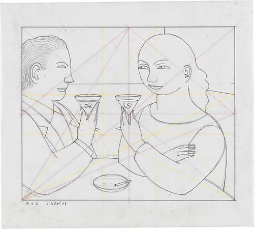 Drawing #1 for Toast, 2008
Pencil on paper with crayon ration lines on reverse
7 x 8 3/8 inches
Signed and dated at lower left: AVS 6 Sept 08
SOLD Image