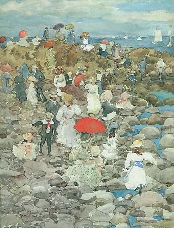 Maurice Prendergast (1858-1924)
Rocky Shore, Nantasket, c. 1896-97
Watercolor, pencil and ink on paper
17 x 21 1/2 inches
Private collection Image