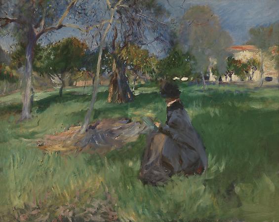 John Singer Sargent (1856-1925)
In the Orchard, c. 1886
Oil on canvas
24 x 29 inches
Private collection Image