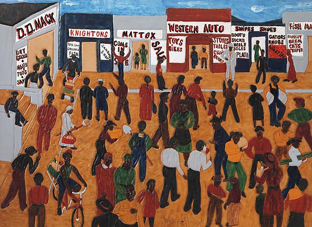 Saturday Shopping Day, 2000
Dye on carved and tooled leather
24 3/4 x 34 inches
$25,000 Image
