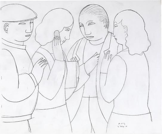 Study for On the Stairs, 2010
Pencil on paper
14 x 17 inches
Signed and dated at lower right: AVS / 2 Feb 10
$3,500 Image