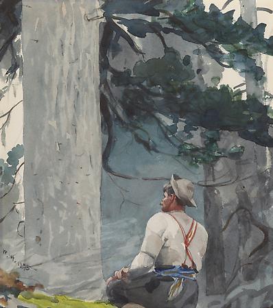 Winslow Homer (1836-1910)
The Guide, 1895
Watercolor on paper
15 3/8 x 13 1/2 inches Image