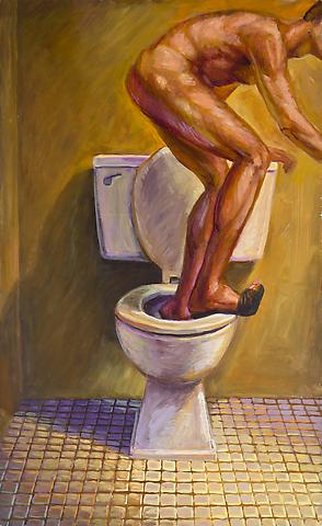 Man and Bowl (1993)
Oil on canvas
60.19h x 37.13w in (152.88h x 94.31w cm)