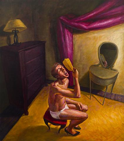 Throat (1991)
Oil on canvas
59.88h x 52.06w in (152.1h x 132.23w cm)