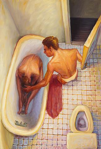 Door to Tub (c. 1989-90)
Oil on canvas
65.13h x 44w in (165.43h x 111.76w cm)