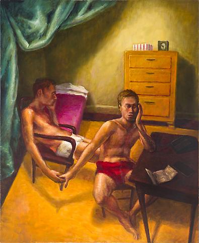 Handholding (1990)
Oil on canvas
54h x 44.06w in (137.16h x 111.91w cm)