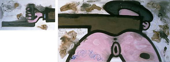 Garbage, Ratio (Disconnect)
2006
43 1/2 x 114 x 4 inches
Mixed media on canvas