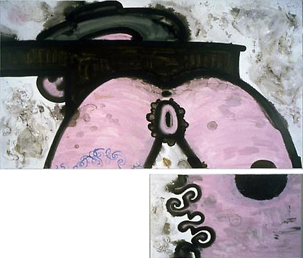 Garbage, Ratio (Birthmark)
 2006
40 x 72 inches and 20 x 36 
Mixed media on canvas