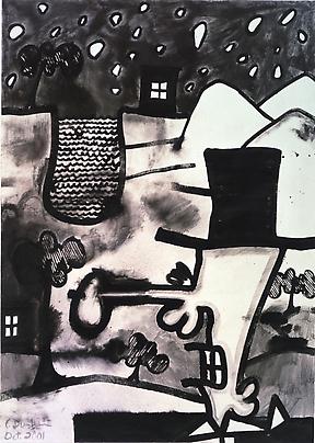 Meso-Kingdom Four (White Night)
2001
84 x 60 inches
Mixed media on linen