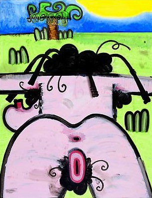 Hers/Grass (One)
2009
51 x 66 inches
Mixed media on canvas