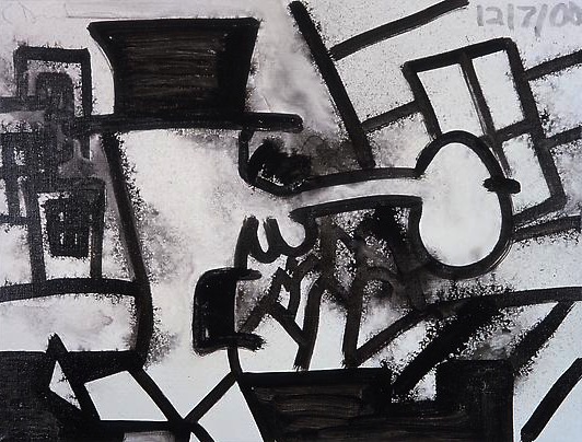 The Search for Orgone (E)
2000
18 x 23 3/4 inches
Urethane, acrylic and graphite on linen
