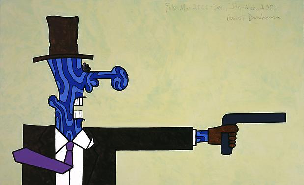 Blue Killer
2000-01
50 x 82 inches
Mixed media on linen