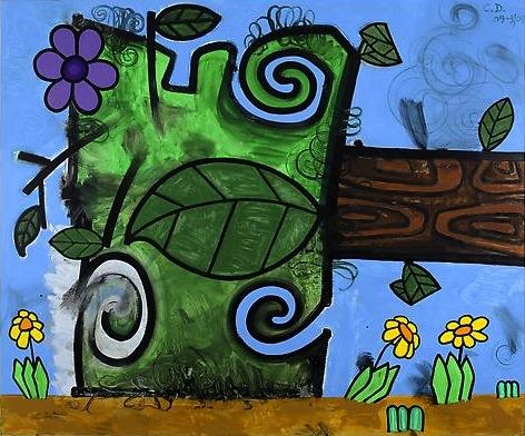 Fallen/Purple Flower
2009
75 x 90 inches
Mixed media on canvas