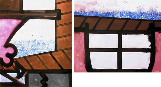 Rotation/Ocean (C)
2004
98 3/4 x 179 1/2 inches
Mixed media on linen in two parts, diptych