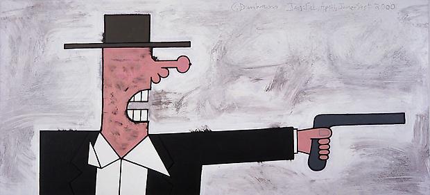Shootist
2000
51 x 111 inches
Mixed media on linen