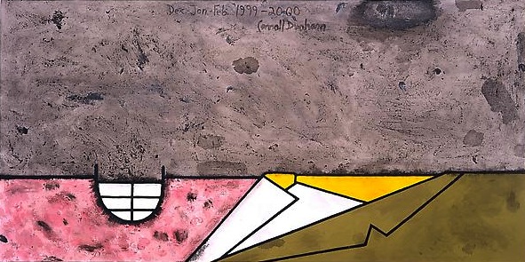 Passing Away (Dead Version III)
2000
36 1/4 x 72 inches
Mixed media on linen