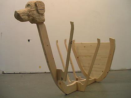 Cheraya Esters (Corcoran College of Art + Design)
<i>Bon Voyage</i> - 2008, Fir, 48 x 48 x 30 inches