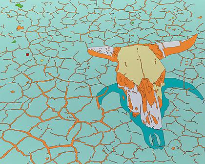LISA RUYTER
Arthur Rothstein "Dry and parched earth in the badlands of South Dakota"
2009, acrylic on canvas, 47 x 59 inches