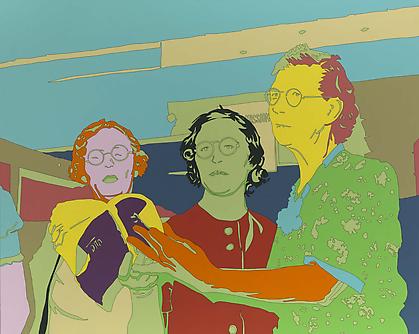 LISA RUYTER
Russell Lee "Three members of ladies' quintette at community sing. Pie Town, New Mexico
2011, acrylic on canvas, 63 x 79 inches