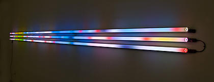 Horizon 2 - for PULSE Projects
2008, led's, mac mini, circuitry and plexiglass tubes, 1.5 feet x 24 feet x 7 inches. Outdoor presentation. Contact Gallery for video/details.