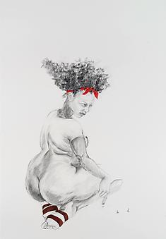 ZOË CHARLTON
Cousin 1 (from Tallahassee Lassies)
2008, graphite and gouache on paper, 60 x 40 inches