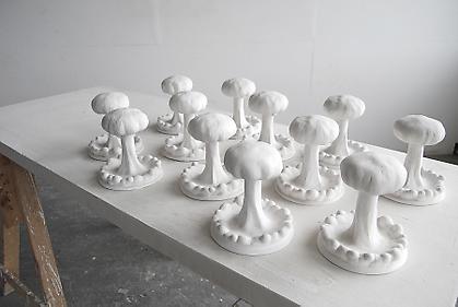 Kenny Hunter
Atomic Field
2009, plaster, wood, trestles, 3.94 x 59.06 x 23.62 inches.
