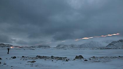 JANET BIGGS
In the Cold Edge | Arctic  Bang
2011, duratrans on lightbox, 24  x 40 x 5  inches, edition: 5