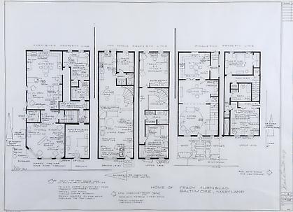 MARK BENNETT
Home of Tracy Turnblad, Baltimore, MD (Hairspray)
2007, India ink and graphite on vellum, 30 x 42 inches