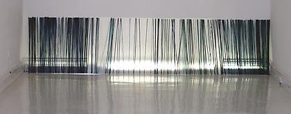 Stephanie Kozemchak (George Washington University)
<i>With the Turning Tide</i> - 2007-08, vitrea on plexiglas rods, 36 x 144 inches