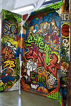 WESELY CLARK
Altered
2012, oil paint, shellac, lumber, plywood, masonry nails, spraypaint, 90 x 91 x 35 inches
