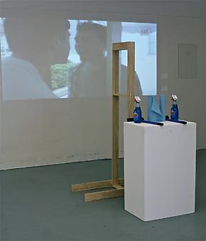 ZACHARY GOLDMAN
The Kissing Glass
2012, wood, screws, glass, Windex, squeegees, shop towels, 72 x 47 x 18.5 inches