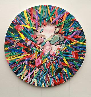 JASON RESSLER
Solace in the Hyper-Sphere
2011-12, oil on canvas, 75 inch diameter