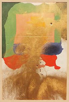 SAMUEL  SCHARF + RYAN CARR JOHNSON
Frankenthaler A.D.
2012, paint on Plywood with bullet holes, 37 x 25 x 2.5 inches