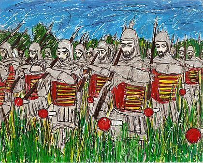 FEDERICO SOLMI
Untitled (from The Evil Empire)
2008, mixed-media on paper mounted on wood panel, 8 x 10 inches