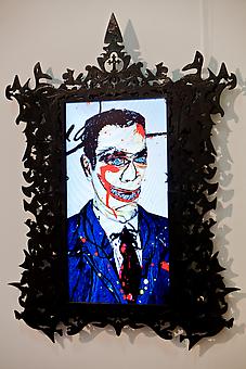 Dick Richman, Portrait of a Scam Artist
2011, video-animation with artist-designed frame and LCD panel, 45 x 30 inches, edition: 7