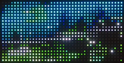 Leo Villareal 
<i>Dark Matrix 20*40</i>
2008, light emitting diodes (LEDs), diffusers, microcontroller, circuitry, annodized aluminum, 21 x 41 x 3 inches, edition: 3
