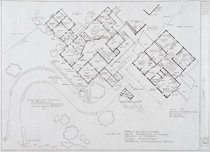 Mark Bennett 
Home of Gerald and Ellen O'Hara (Gone with the Wind)
graphite and ink on paper, 35 x 45.