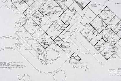 MARK BENNETT
Home of Gerald & Ellen O'Hara, Katie Scarlett O'Hara, Suellen & Carreen (Gone With The Wind) (detail)  
2007, India ink and graphite on vellum, 30 x 42 inches