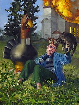 Nathaniel Rogers
Owl and Pussycat Get Married
2009, oil on panel, 8 x 6 inches.
