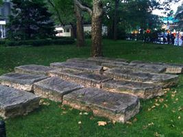 Ian Hamilton Finlay in City Hall Park, New York