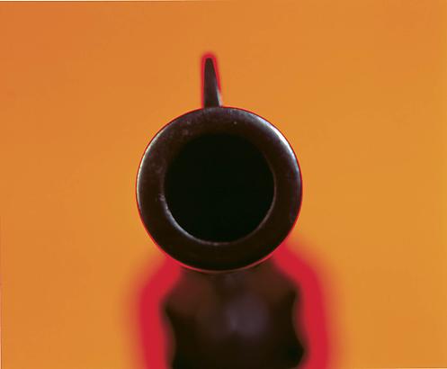 <i>Colt D.A. 45, IV</i>, 1992
Cibachrome print, silicone, acrylic, wood frame
32.5 by 40 inches (82.6 x 101.6 cm) Image